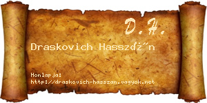 Draskovich Hasszán névjegykártya